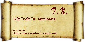 Törös Norbert névjegykártya