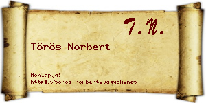 Törös Norbert névjegykártya