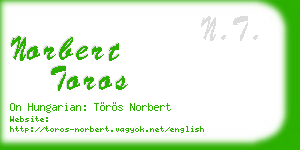 norbert toros business card