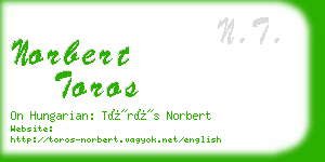 norbert toros business card